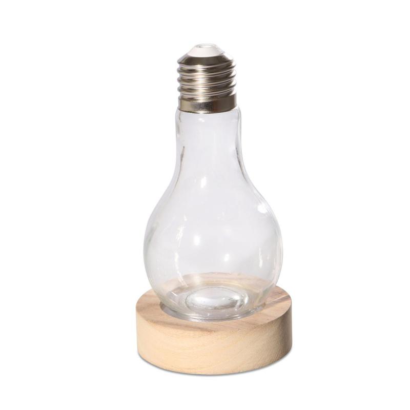 Glühbirne mit Holzständer mit LED