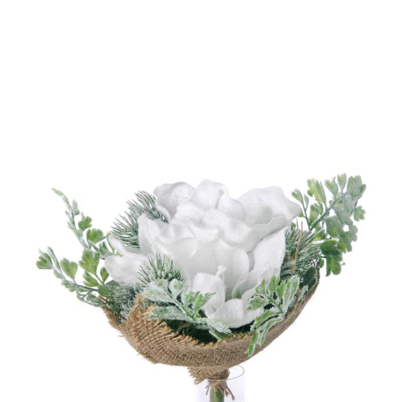 Amaryllis-Strauß beschneit