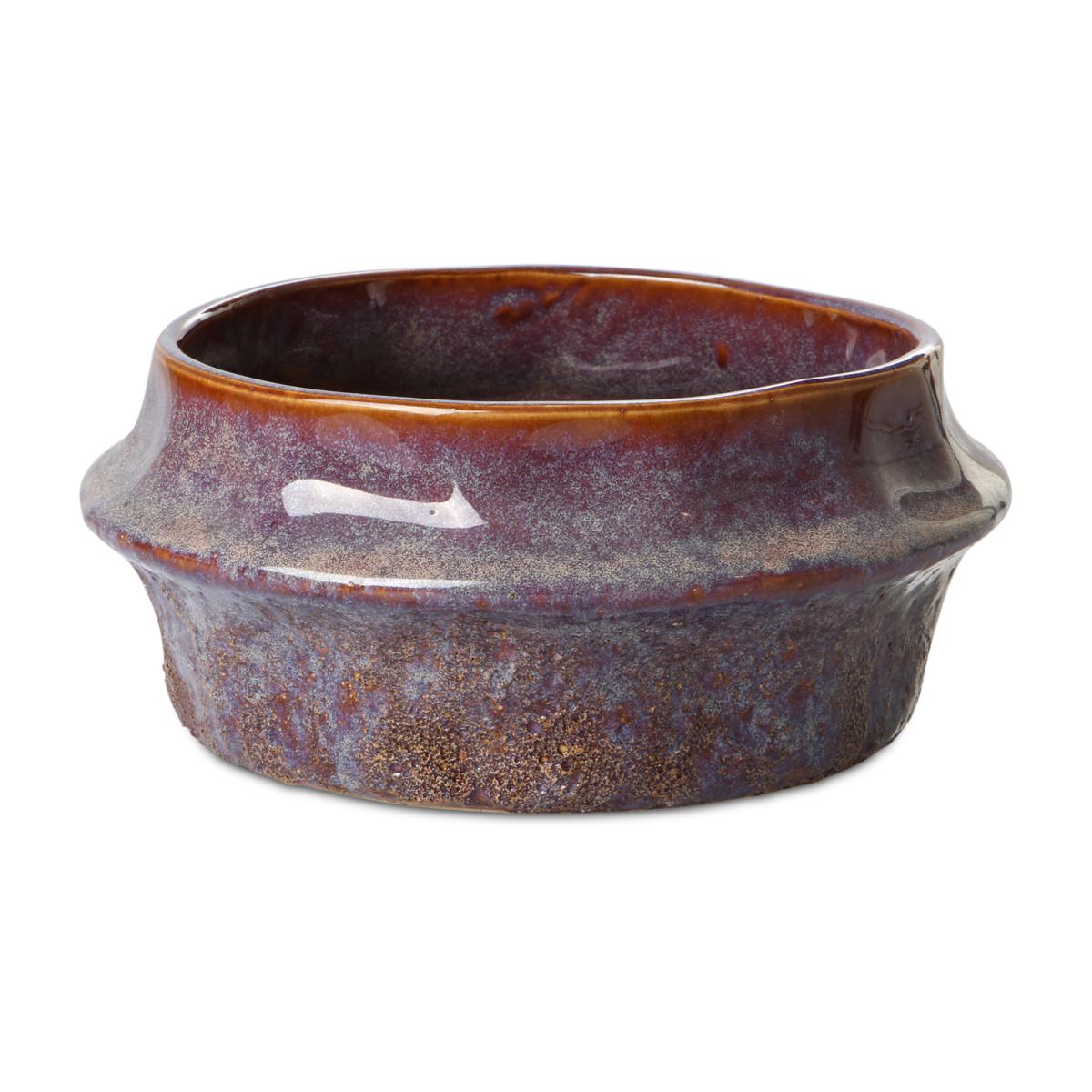 Schale glasiert - aubergine