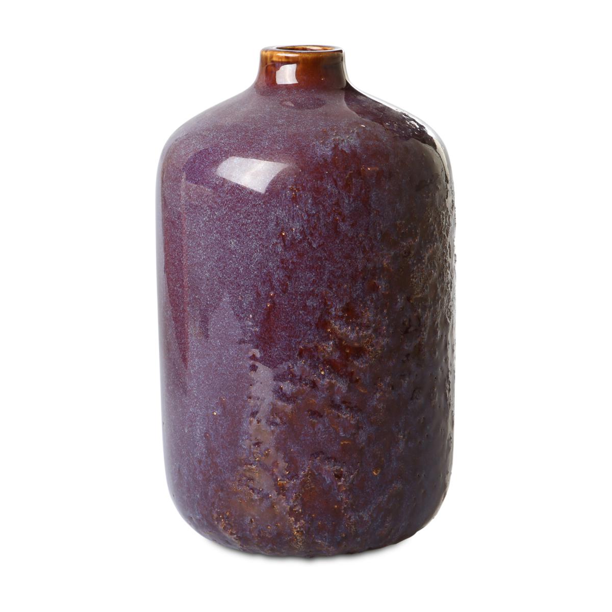 Vase glasiert - aubergine