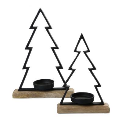 Tannenbaum Alu auf Holz