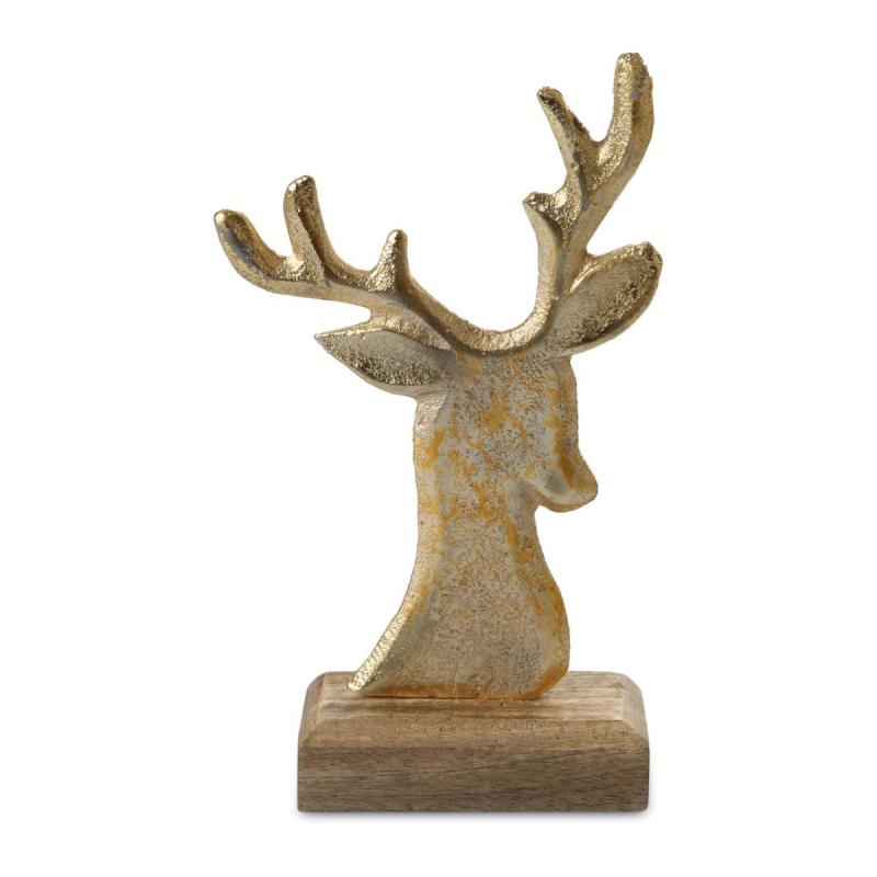 Hirschkopfaufsteller gold
