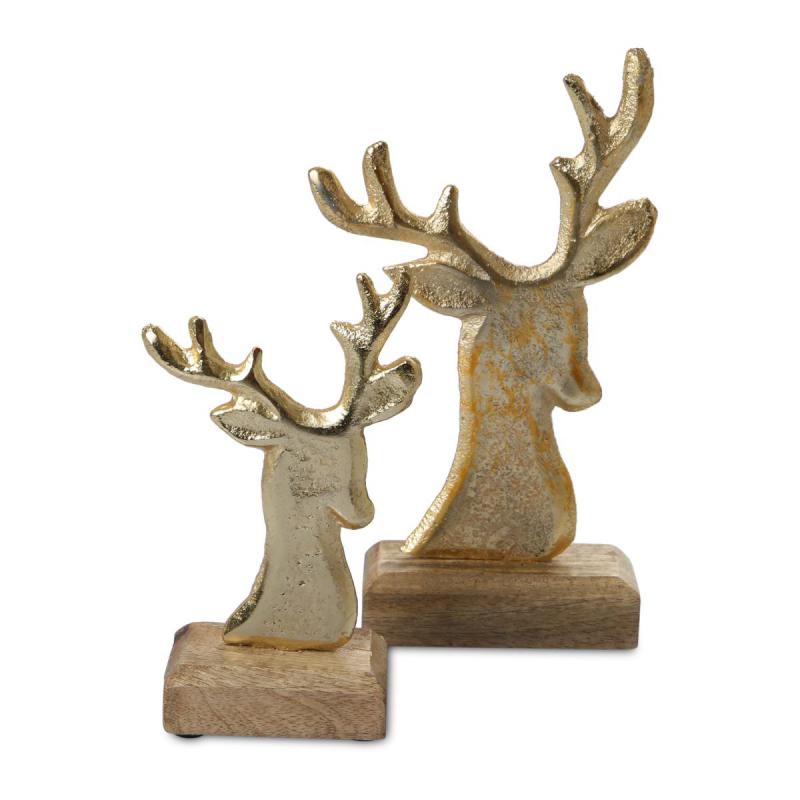 Hirschkopfaufsteller gold