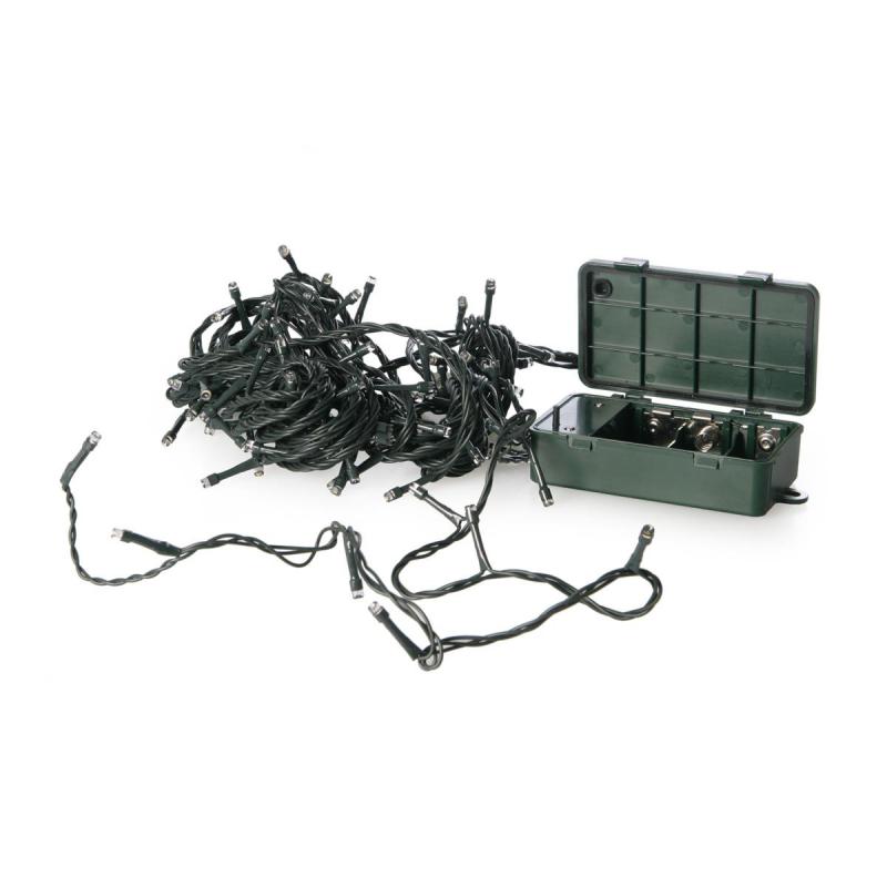 LED 100-Lichterkette innen bat. 0,3m+10m