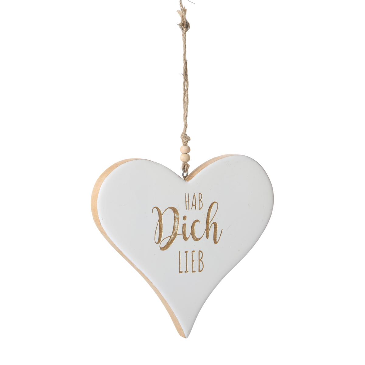 Herz-Aufhänger weiß mit Spruch