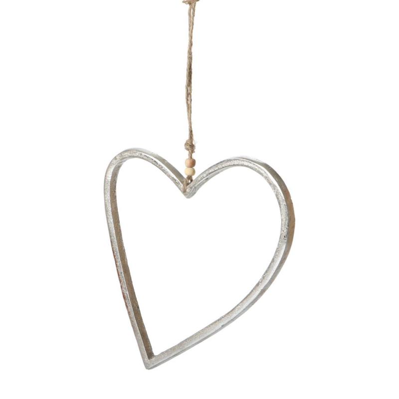 Alu-Herzhänger silber