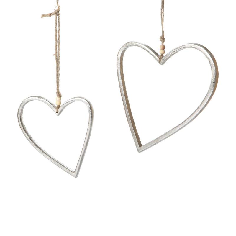 Alu-Herzhänger silber