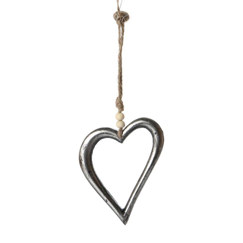 Alu-Herzhänger antiksilber