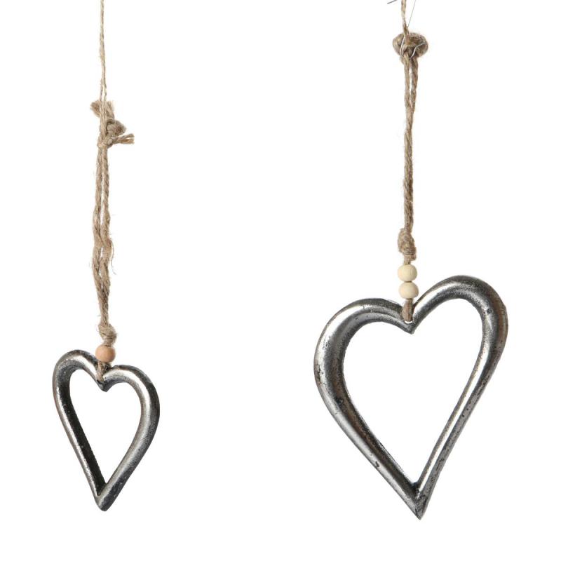 Alu-Herzhänger antiksilber