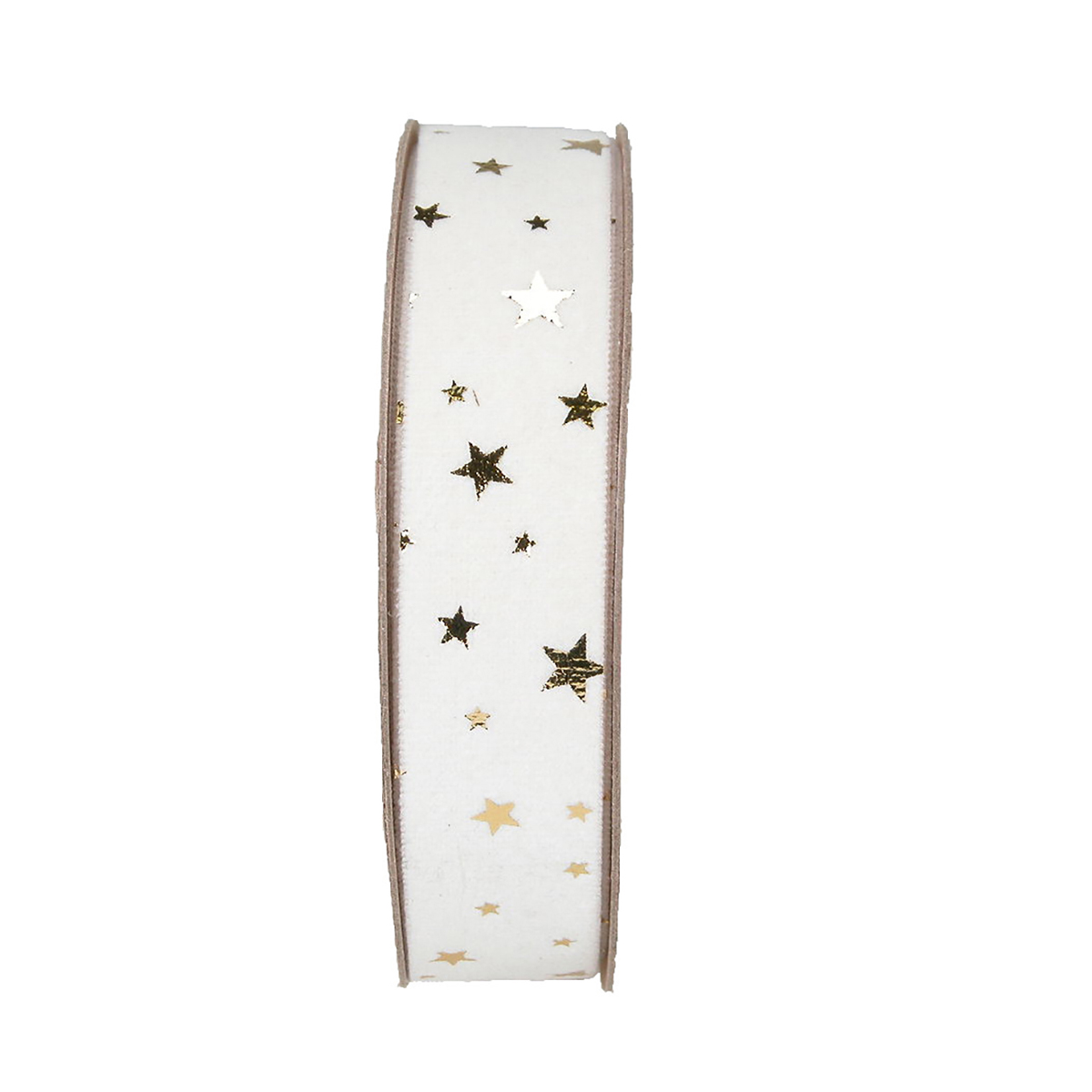 Band Samt mit Sternen creme