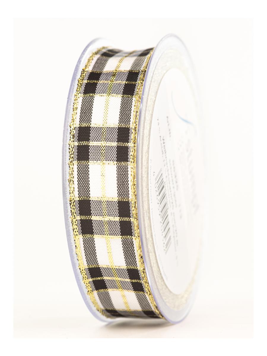 Band Weihnachtskaro schwarz