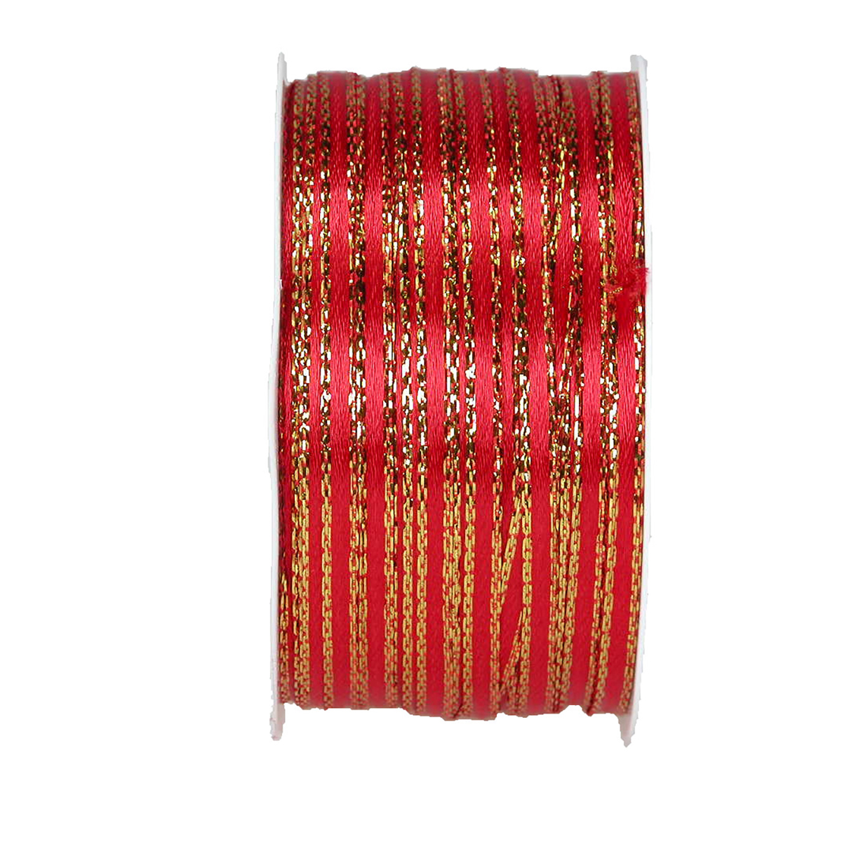 Double Face Satin rot mit Goldkante