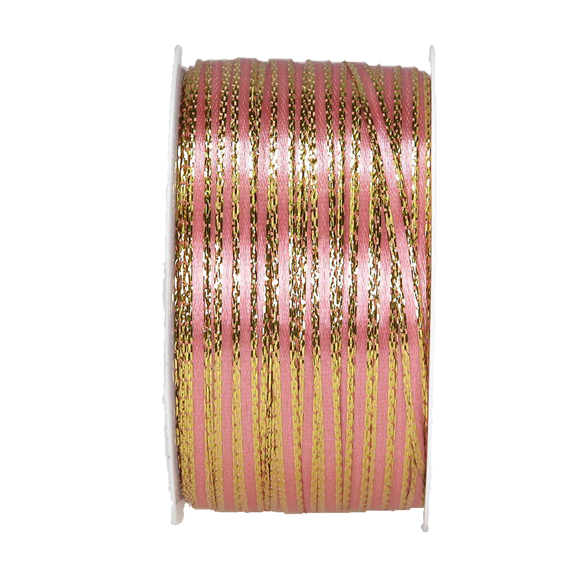 Double Face Satin rosa mit Goldkante