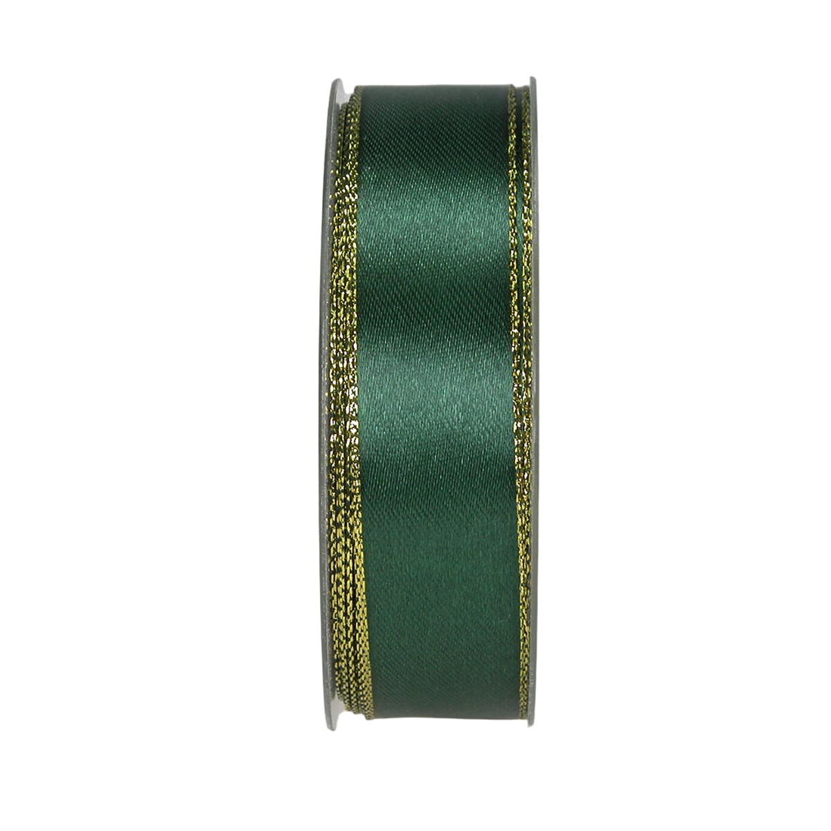 Double Face Satin gr&uuml;n mit Goldkante