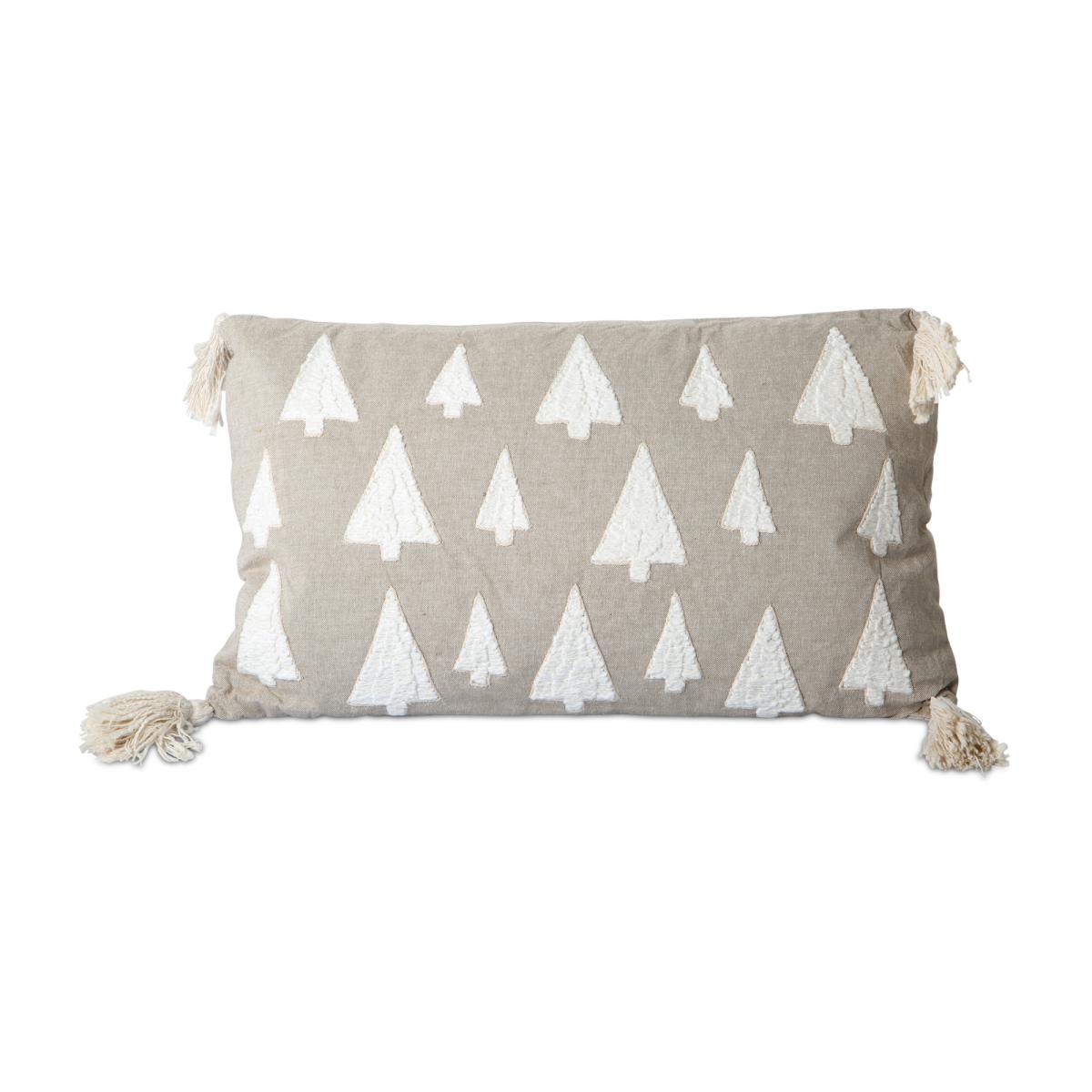 Kissen Tannenbäume Grau/Weiß