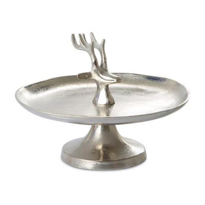 Aluteller mit Hirschkopf