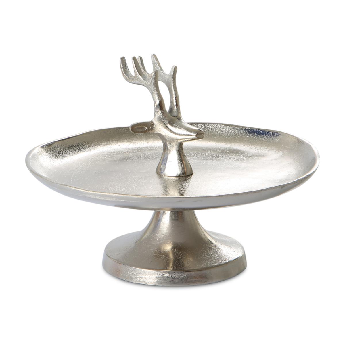 Aluteller mit Hirschkopf