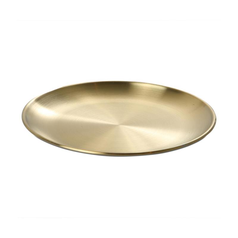 Teller rund Metall gold