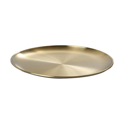 Teller rund Metall gold