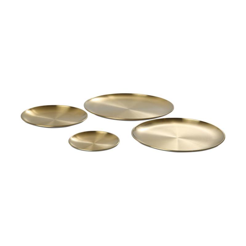 Teller rund Metall gold