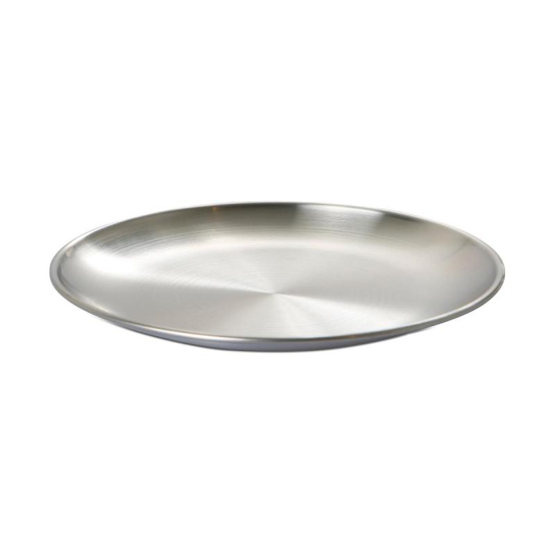 Teller rund Metall silber