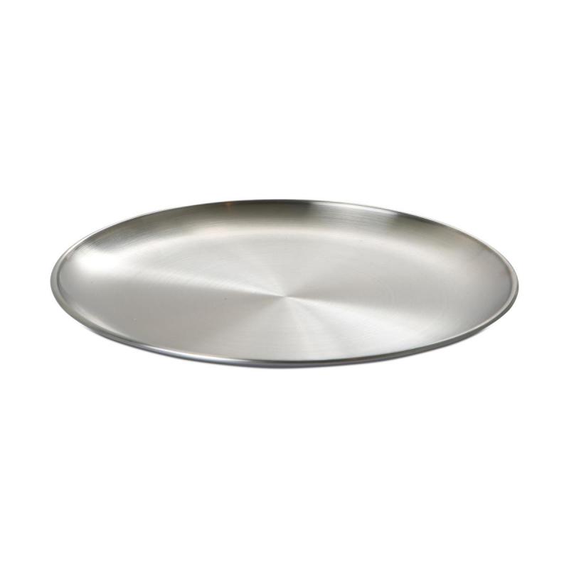 Teller rund Metall silber