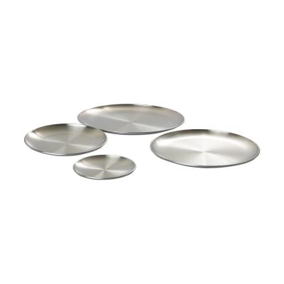 Teller rund Metall silber