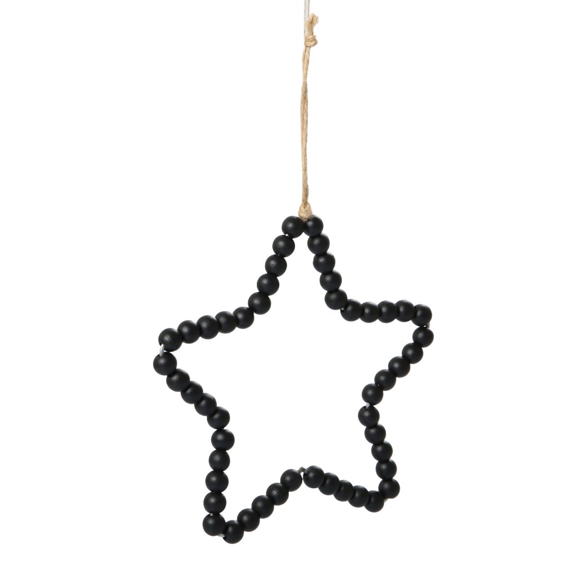 Holzperlen Sterne schwarz