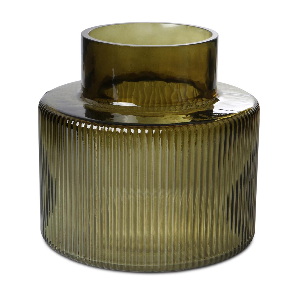 Vase gerillt grün