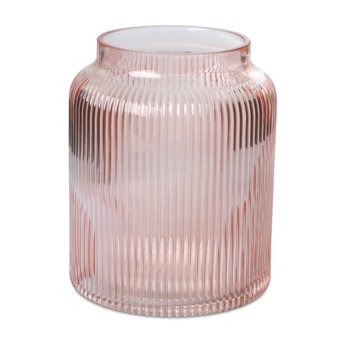 Vase gerillt rose