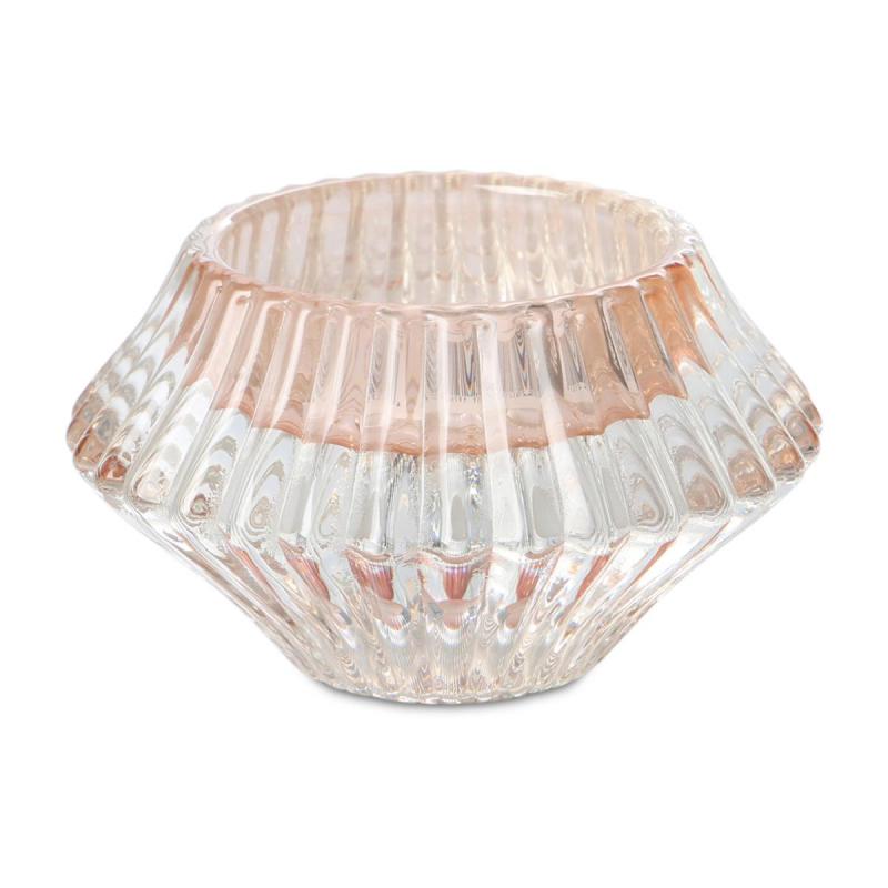 Teelicht gerillt rose