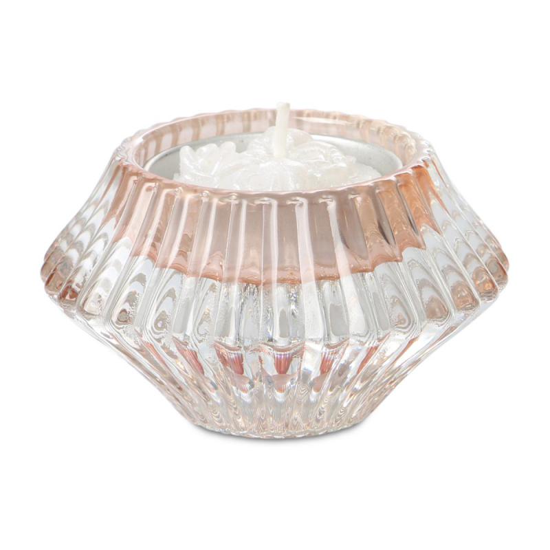 Teelicht gerillt rose