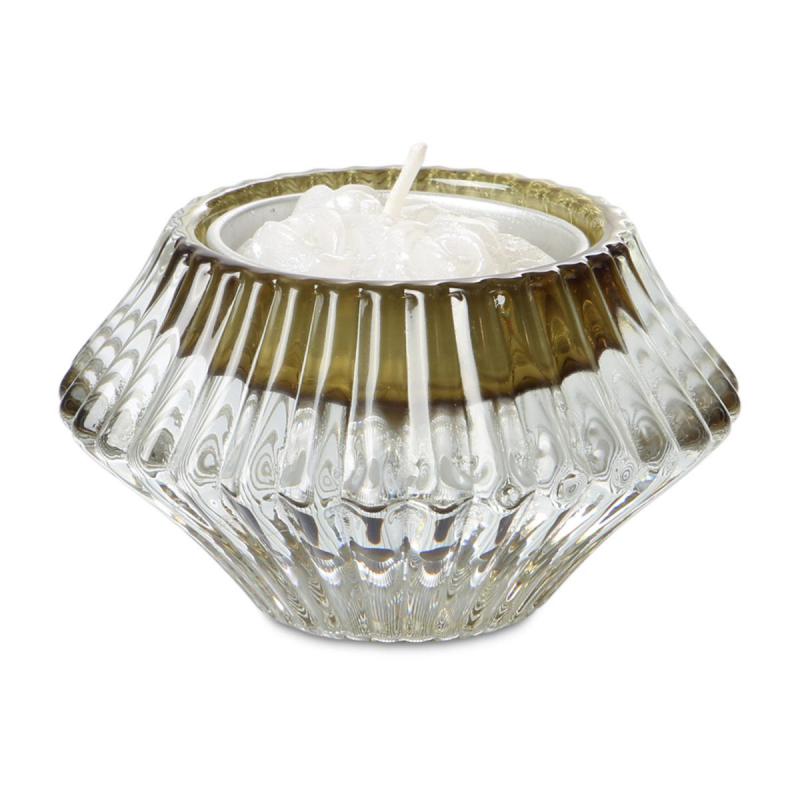 Teelicht gerillt grün