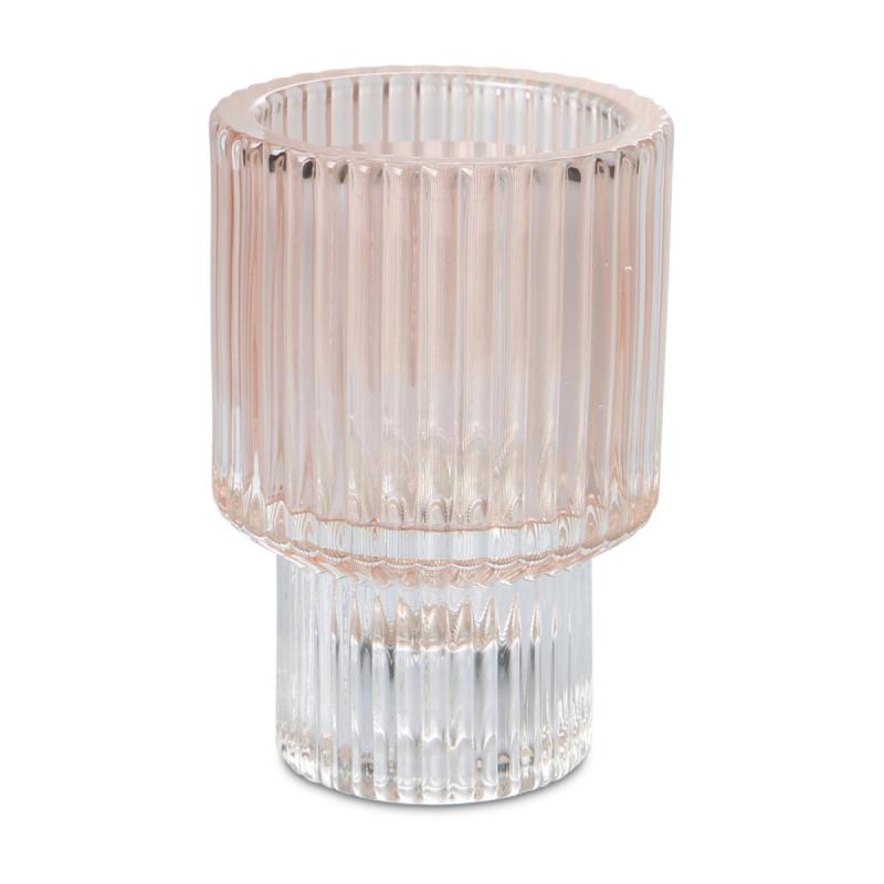 Teelicht gerillt rose