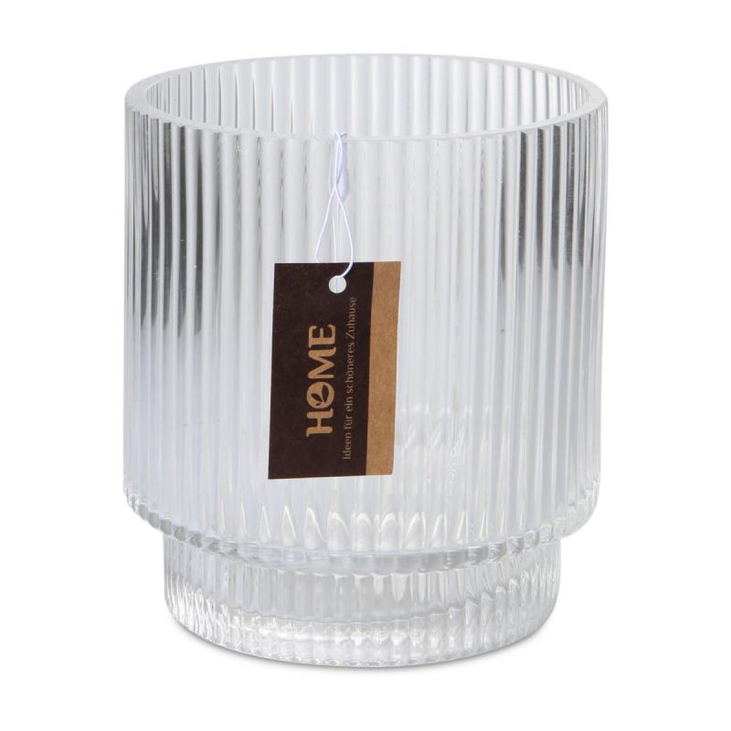 Vase gerillt Zylinder m. Fuß