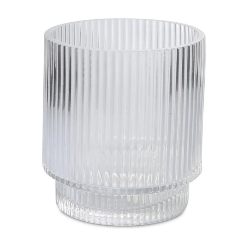 Vase gerillt Zylinder m. Fuß