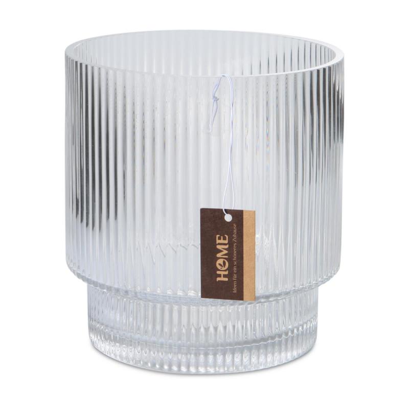 Vase gerillt Zylinder m. Fuß