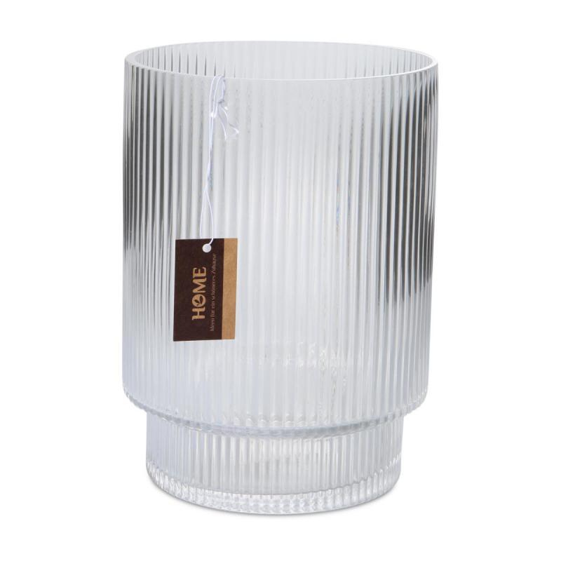 Vase gerillt Zylinder m. Fuß