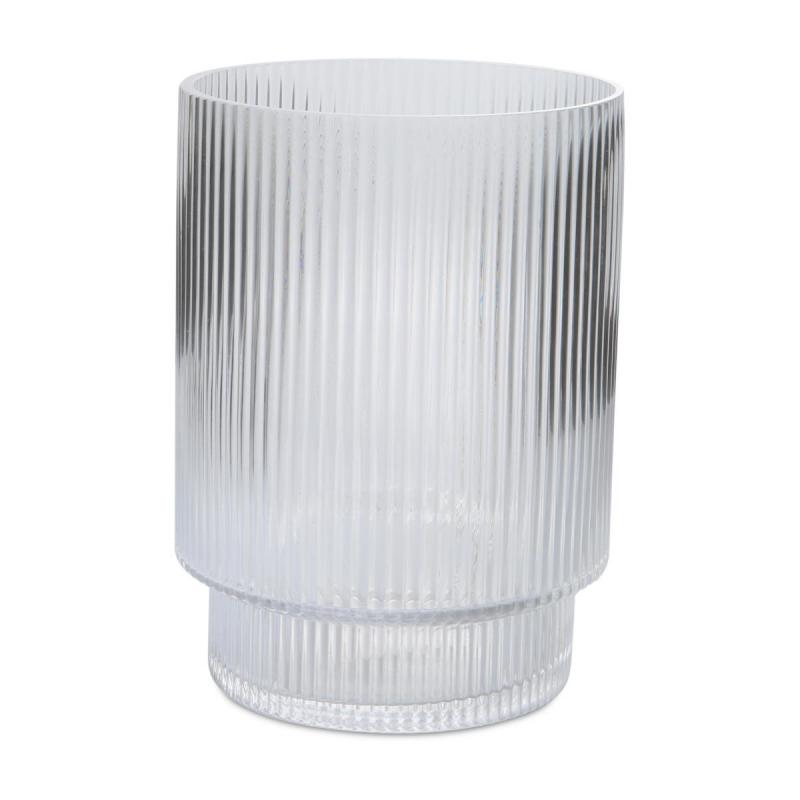 Vase gerillt Zylinder m. Fuß