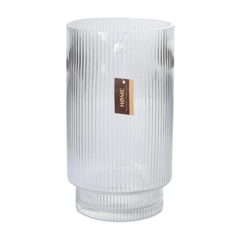 Vase gerillt Zylinder m. Fuß