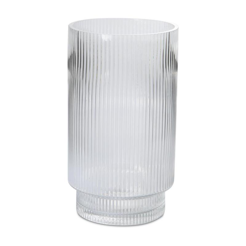 Vase gerillt Zylinder m. Fuß