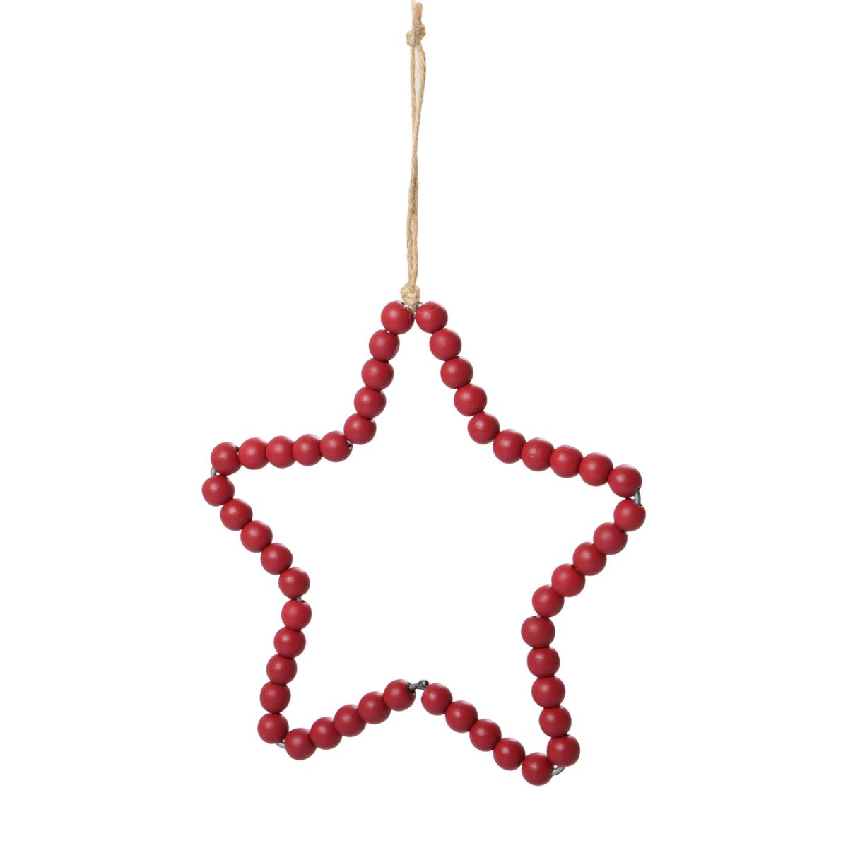 Holzperlen Sterne rot