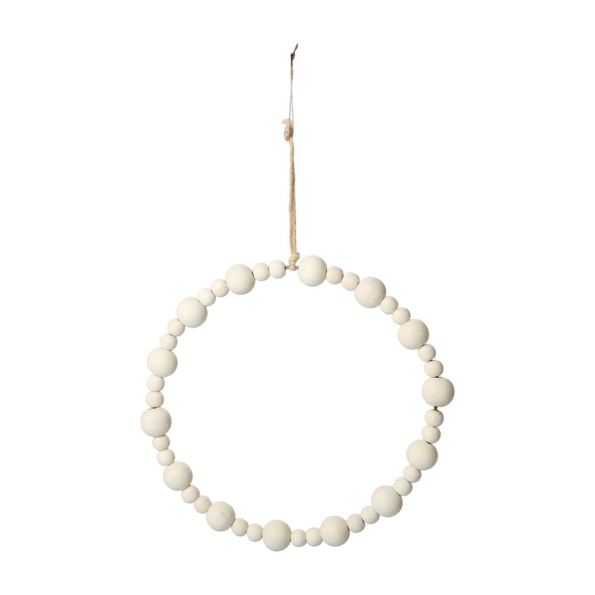 Holzperlen Ring weiß