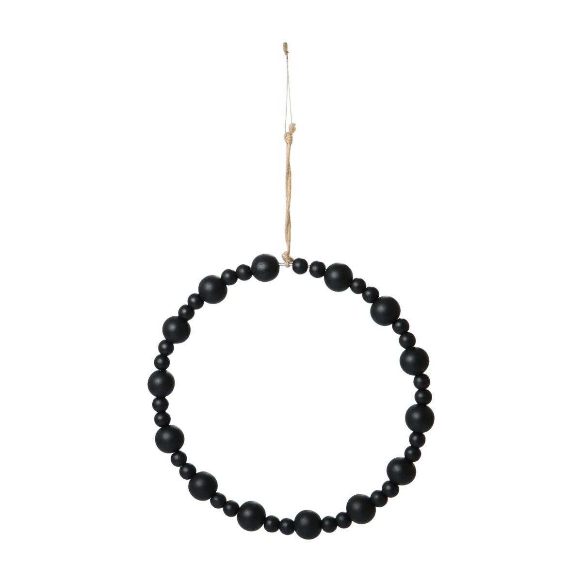 Holzperlen Ring schwarz