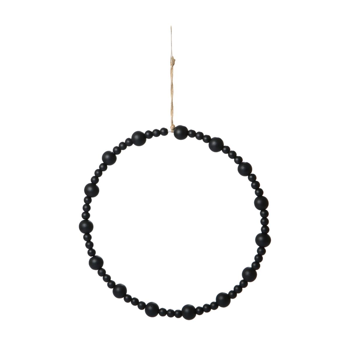 Holzperlen Ring schwarz