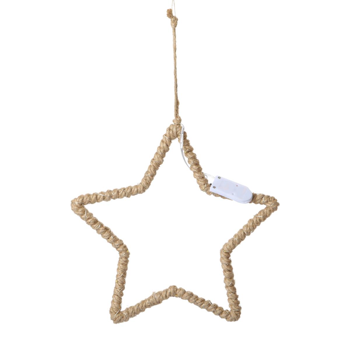 Jute-Stern mit LED