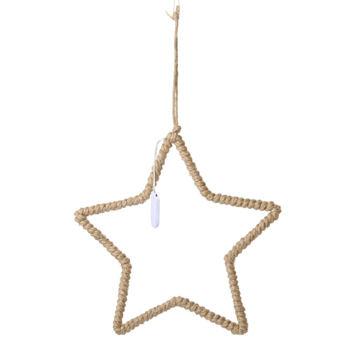 Jute-Stern mit LED