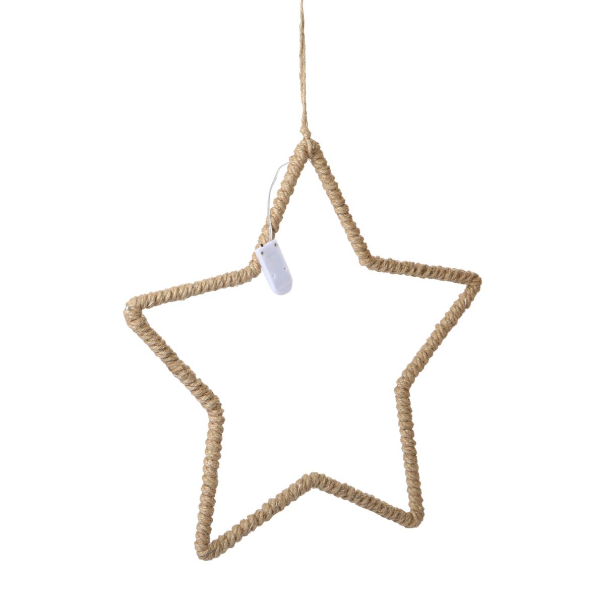 Jute-Stern mit LED