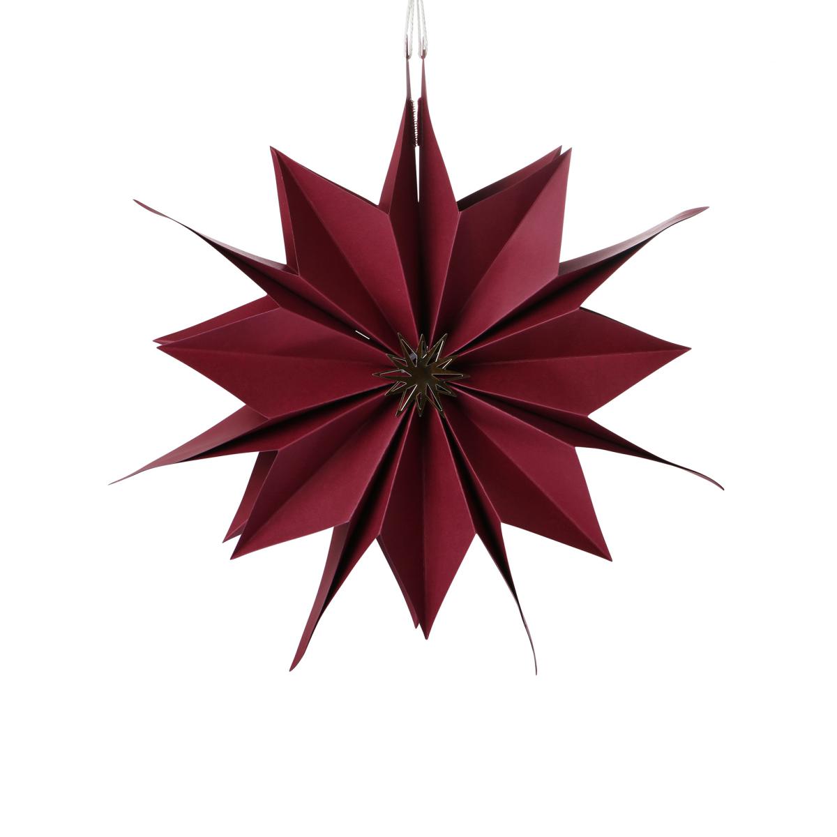 Papierstern 3D bordeaux