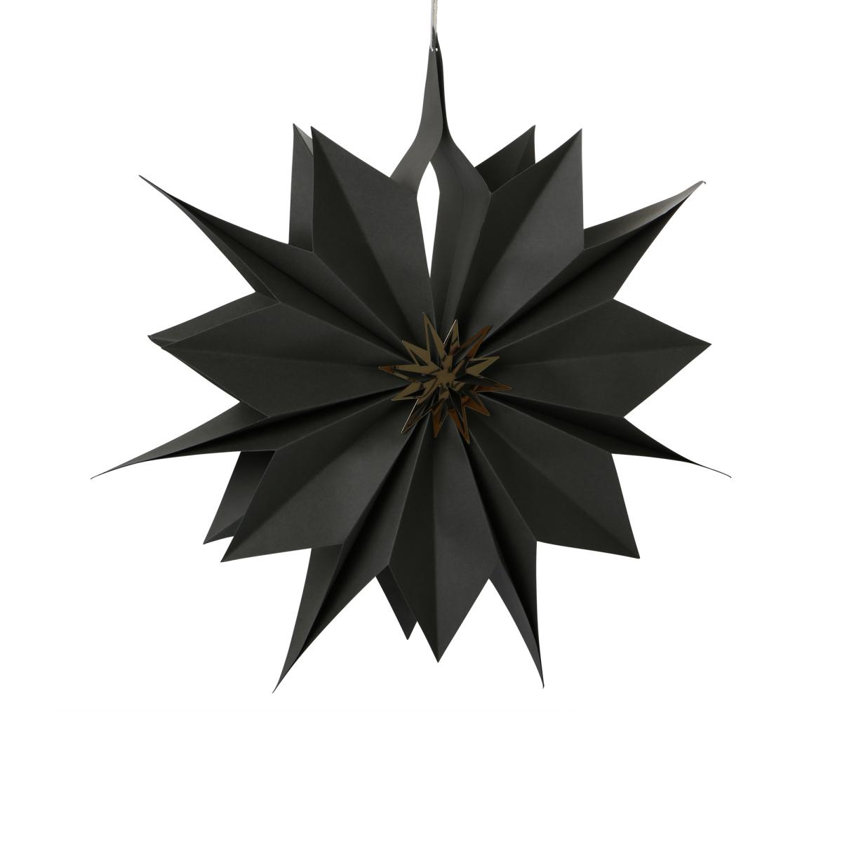 Papierstern 3D dunkelgrau
